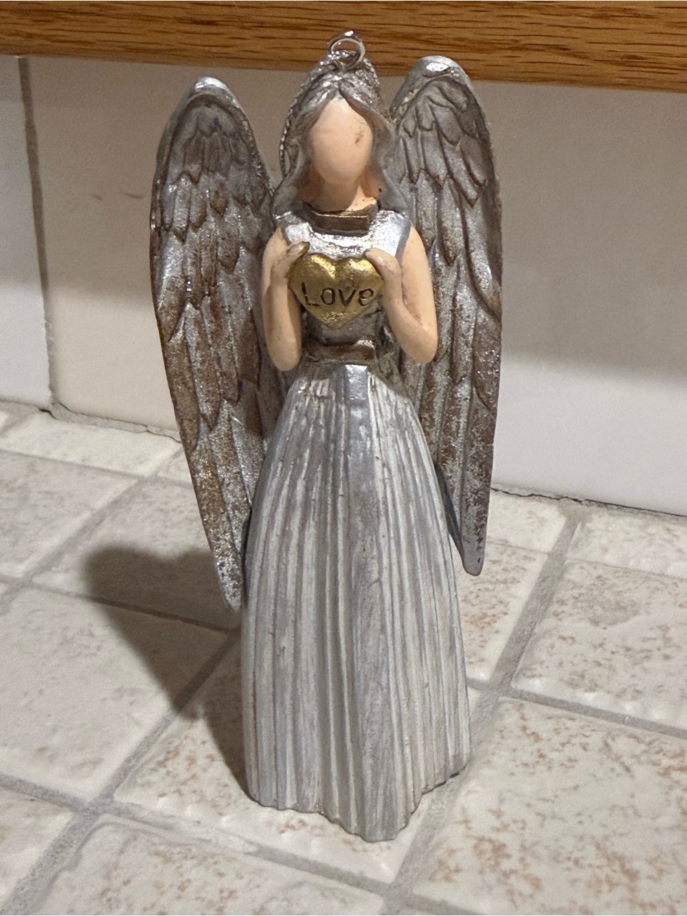 Angel with Heart Christmas ornament.